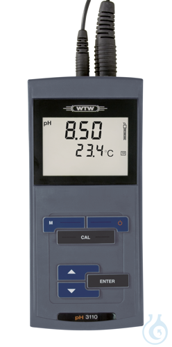 pH 3110, Easy-to-operate, robust pH/mV-meter with large LCD-Display, for portabl