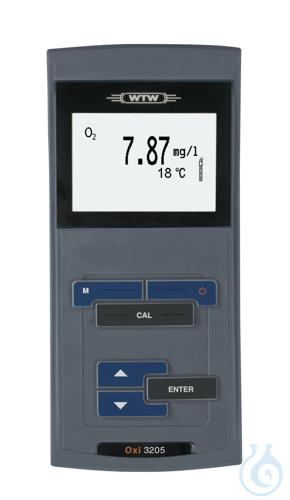 Oxi 3205, Easy-to-operate, robust DO meter with backlit LCD graphic display, for