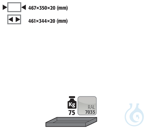 shelf sh.steel lam. for UB90 B590/1100 D=500 467x350x20