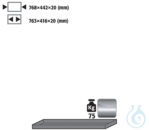 shelf st.steel 1.4301 raw for UB90 B1400 768x422x20