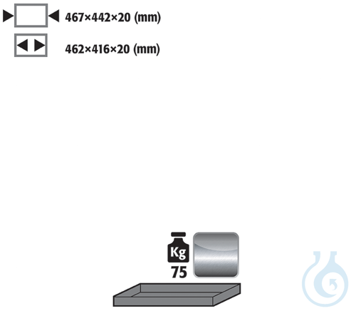 shelf st.steel 1.4301 raw for UB90 B590/1100 467x422x20