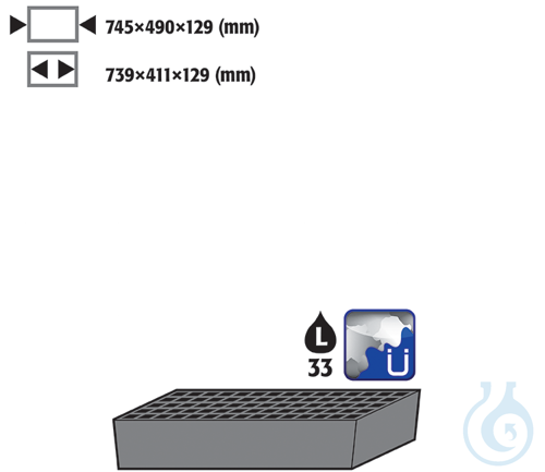 bottom collecting sump with grid sh.steel galv.+coat. for CS B810 745x490x129
