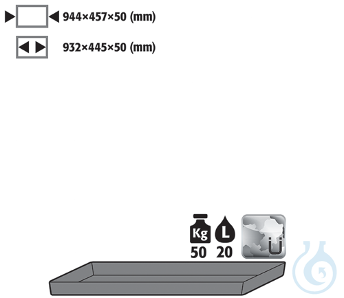 bottom collecting sump sh.steel galv. for E/EP B950 944x457x50