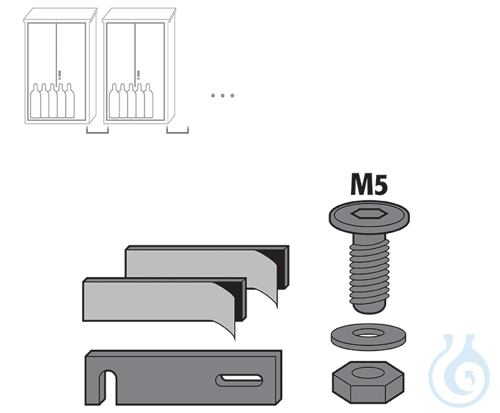 mounting kit for installation of various cabinets in a row