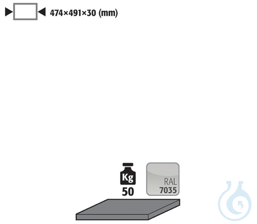 shelf sh.steel lam. for CS B1055 474x486x30
