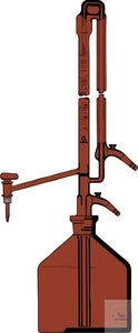 Universal automatic burettes AS amber glass 10 ml