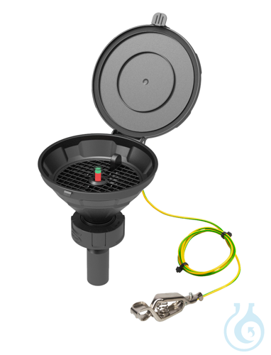 Funnel with lid ''MARCO'', V2.0, S60/61 ,conductive, with level control 150 mm