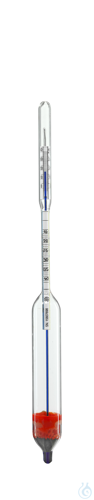 Hydrometer, thermo-lactodensimeter 1.015-1.040:0.0005 g/cm³, 0+35:1 °C