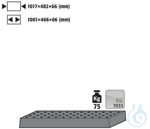 perforated insert sh.steel lam. for Q90/Q30 B1200 1017x482x66