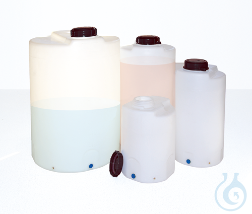 Mixing/dosing container, open.Ø 160mm, 100l, w/cap