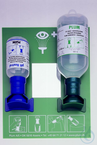 Eye emergency station on a wall mount with mirror