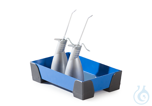 Sump for small containers steel lam. blue PE feet V=5L, 250x400x95