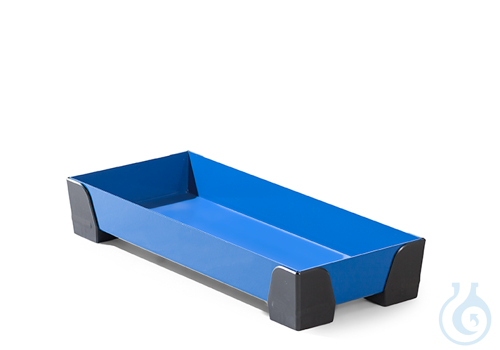 Sump for small containers steel lam. blue PE feet V=7L, 250x600x95