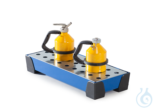 Sump for small containers steel lam. blue PE feet V=7L, 250x600x95