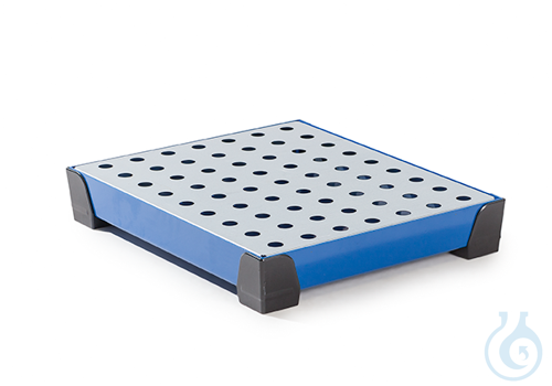 Sump for small containers steel lam. blue PE feet V=15L, 500x600x95