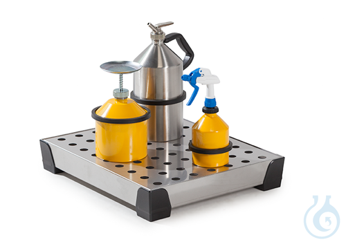 Sump for small containers, stainless steel PE feet V=15L, 500x600x95