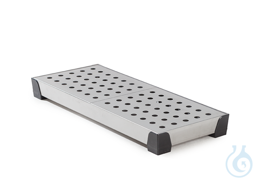 Sump for small containers, stainless steel PE feet V=20L, 987x400x95