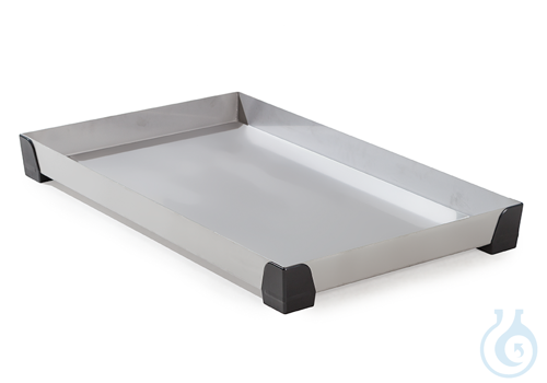 Sump for small containers, stainless steel PE feet V=30L, 987x600x95