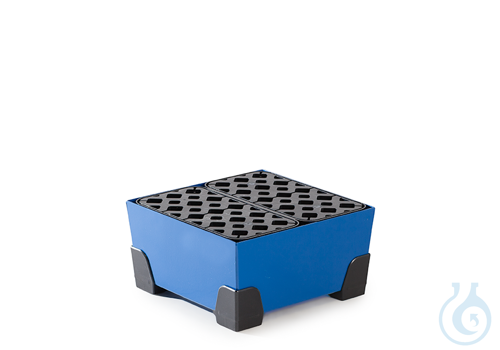 Sump for small containers steel lam. blue grid PE PE feet V=20L, 392x392x200
