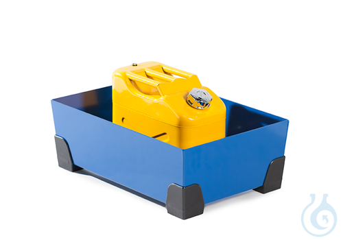 Sump for small containers steel lam. blue PE feet V=30L, 584x392x200