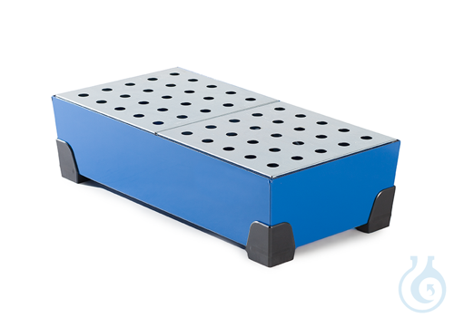 Sump for small containers steel lam. blue PE feet V=40L, 774x392x200