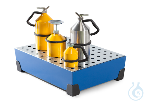 Sump for small containers steel lam. blue PE feet V=65L, 774x584x200