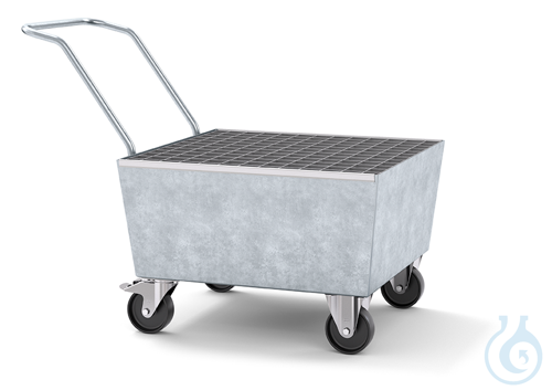 Sump pallet steel galv. grid galv. mobile V=217L, 1350x815x995