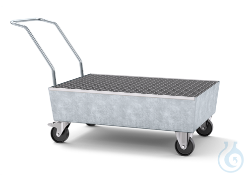 Sump pallet steel galv. grid galv. mobile V=205L, 1700x815x995