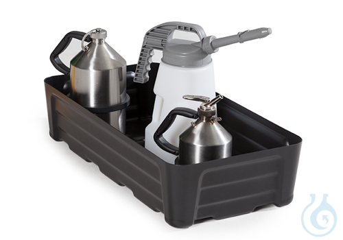 Sump for small containers PE black V=30L, 592x400x180