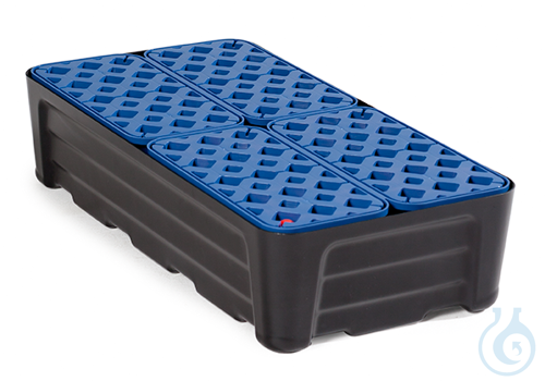Sump for small containers PE black grid PE V=40L, 784x400x180