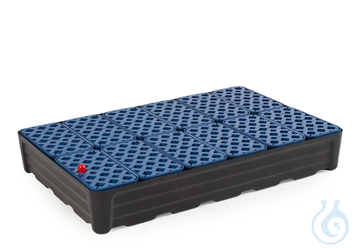 Sump for small containers PE black grid PE V=120L, 1170x785x180