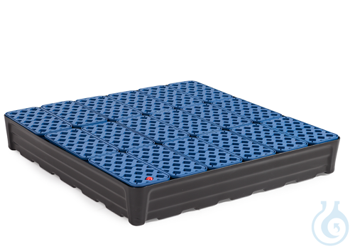 Sump for small containers PE black grid PE V=180L, 1168x1168x180