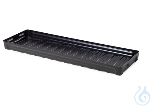 Sump for small containers PE black grid galv. V=26L, 1265x395x90