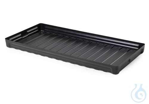 Sump for small containers PE black grid galv. V=40L, 1265x595x90