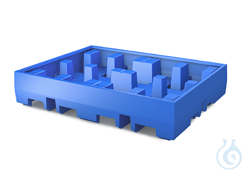 Sump pallet PE blue forklift accessible V=440L, 1720x1300x350