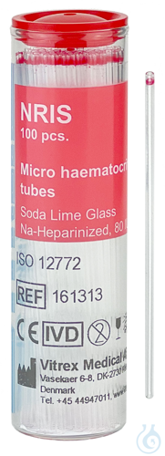 Micro hematocrit capillaries, CE not heparinized