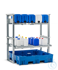 Storage Station, PE sump 5x20/4x30/2x60 L can.+cont., 1429x1235x1637