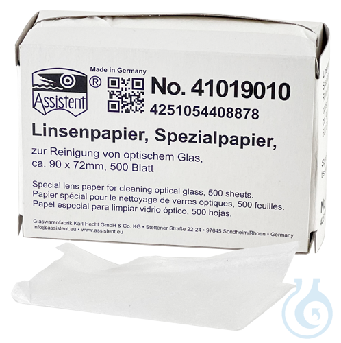 Lens paper, for cleaning optical glass, 500 sheets ca. 90 x 72 mm