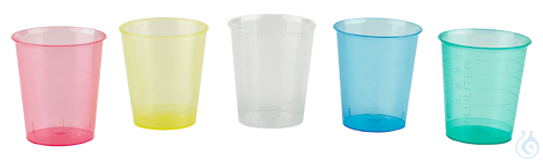 Medicine cups of polypropylene, disposable, approximate scale, capacity 30 ml,