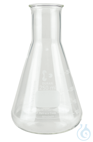 Erlenmeyer flasks, narrow neck, Duran®, with scale 5000 ml