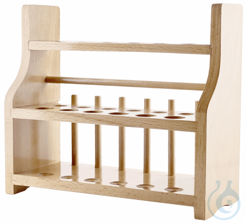 Test tube racks, wooden, for tubes up to approx. 18 mm Ø for 12 tubes, with 6