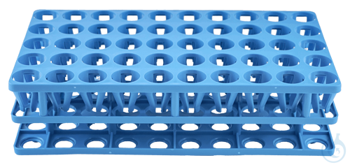 Test Tube racks of polypropylene Multistand Plus, PP, Ø 12-18 mm, blue 5x10