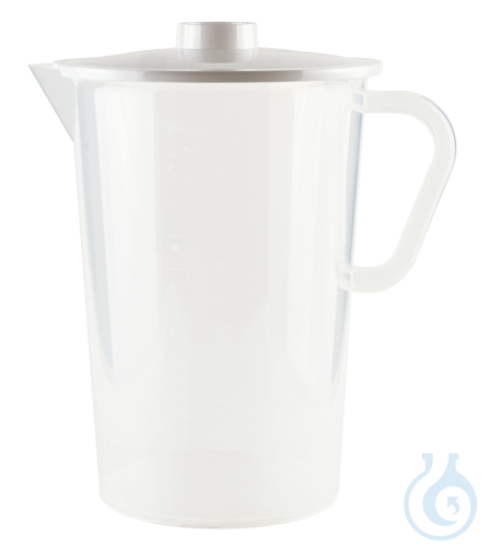 Urine collecting container, polypropylene, with handle and cover 2000 ml