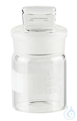 Weighing bottles with interchangeable cover, bottle of borosilicate glass 3.3