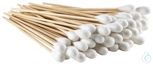 Wooden applicators with large cotton end (approx. 10 mm Ø), CE, in bags of 50 20