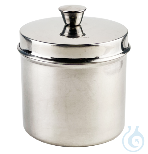 Jars of stainless steel with cover with knob 15 x 15 cm