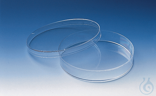 Disposable petri dish, PS, with lid, lid dia. 55 mm overall h. 14 mm w/o vent