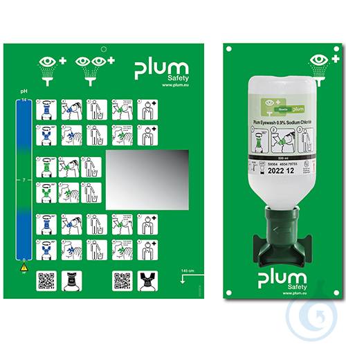 Plum Eye Wash Station 4611 with one eye wash bottle
