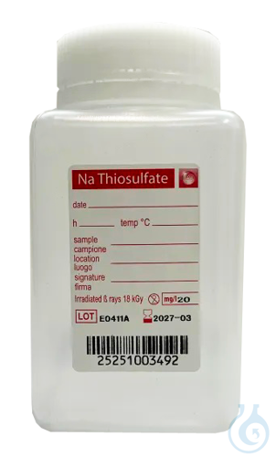 Bottles for drinking water analysis, with sodium thiosulphate, polypropylene,