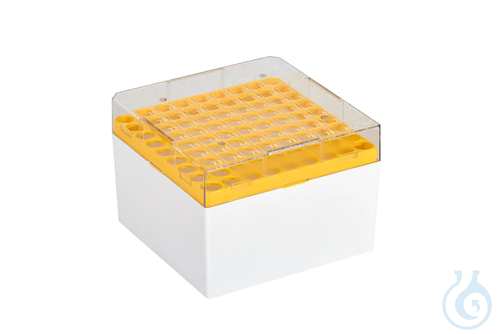 Cryo Boxes, PC, grid 9 x 9, yellow, 132 x 132 x 94 mm